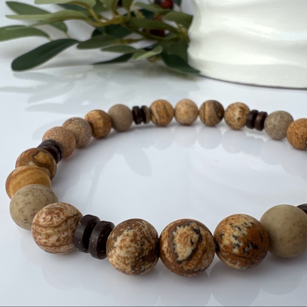 Jasper Beaded Stretch Bracelet - Picture 3 of 14
